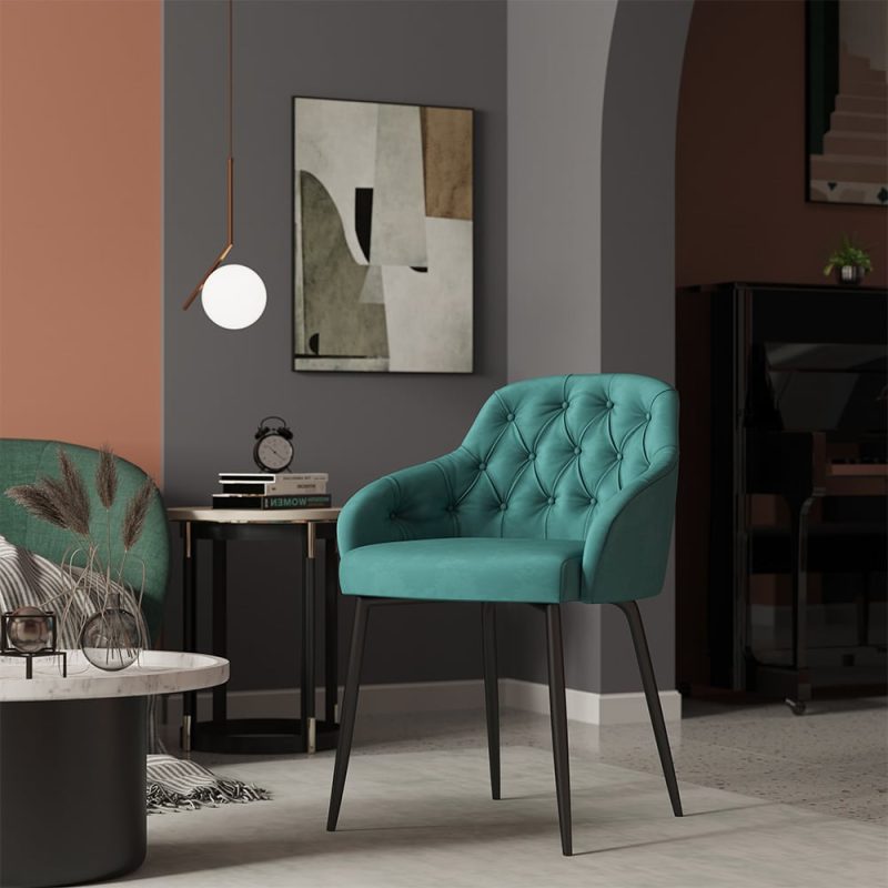 Malia Armchair Metal Legs DeFrae Contract Furniture in Situ
