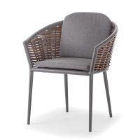 The Muses armchair is a stunning outdoor wicker armchair for your restaurant, bar, coffee shop, cafe or hotel. Dark wicker weave with anthracite frame.