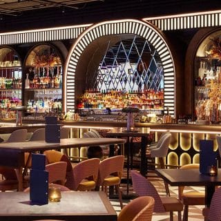 Bespoke restaurant and bar furniture by DeFrae Contract Furniture at F1 Arcade London Header