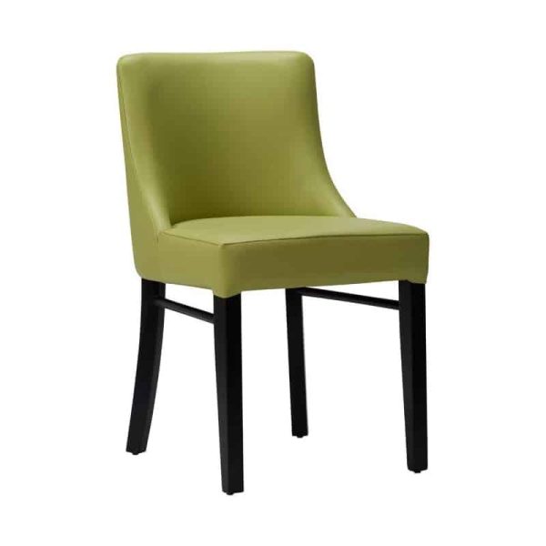 Meran Side Chair Veneto Lime Green Faux Black Frame DeFrae Contract Furniture