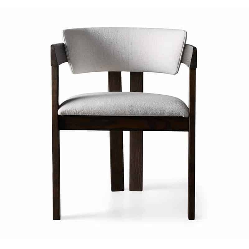 Cologne Armchair DeFrae Contract Furniture - curved armchair with double strut wooden back frame