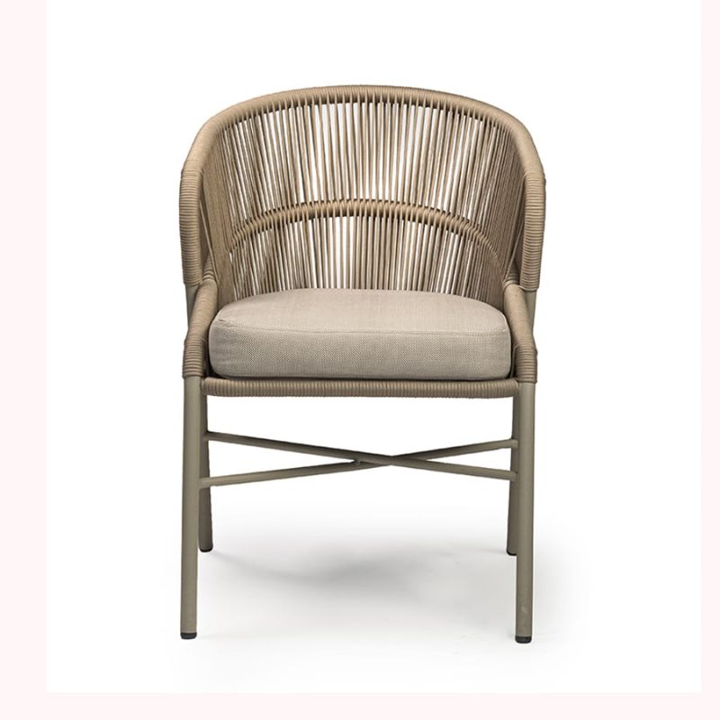 Nabi Outside Chair Natural Rope Weave Chair Restaurant DeFrae Contract Furniture