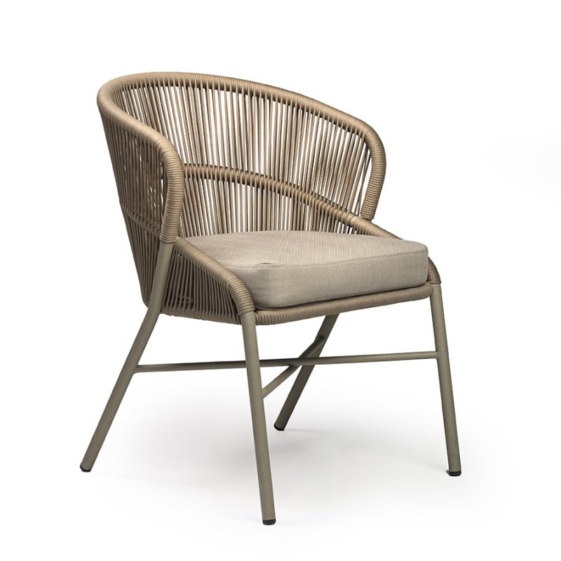 Nabi Outside Chair Natural Rope Weave Chair Restaurant DeFrae Contract Furniture