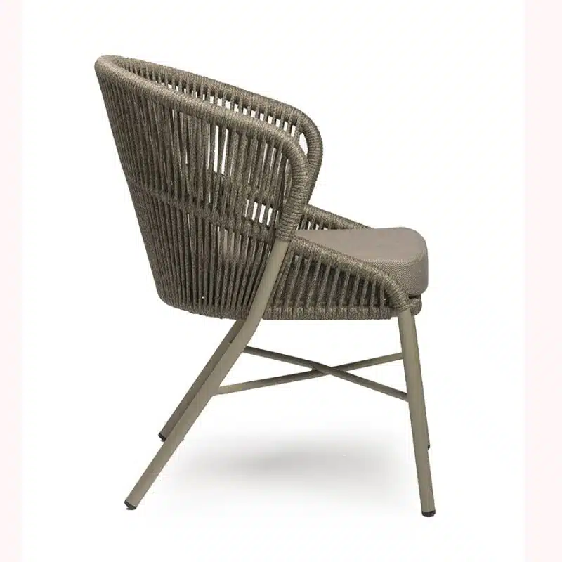 Nabi Outside Chair Natural Rope Weave Chair Restaurant DeFrae Contract Furniture