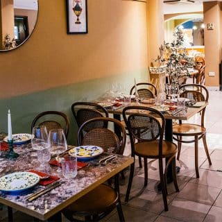 Restaurant chairs and tables by DeFrae Contract Furniture at Limone Restaurant Hoddesdon