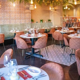 Restaurant chairs and tables by DeFrae Contract Furniture at Limone Restaurant Hoddesdon