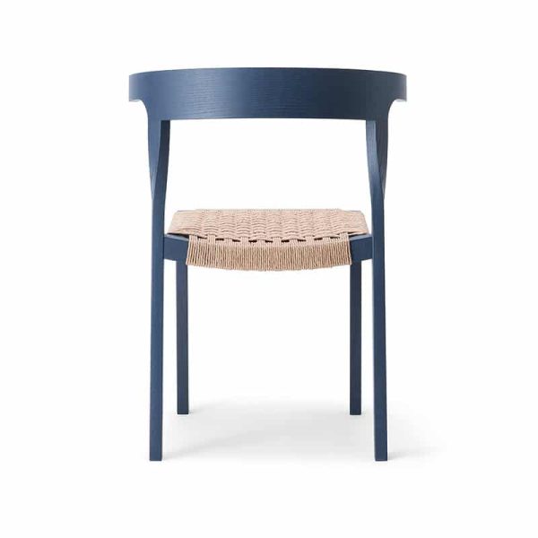 Torso Side Chair with Rush Weave Seat Restaurant DeFrae Contract Furniture Back View