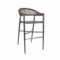 Vienna Bar Stool DeFrae Contract Furniture for outdoor contract use. Rope weave back bar wicker bar stool