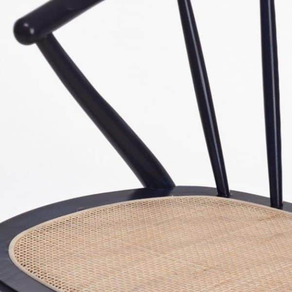 Sudoku Spindle Back Chair With Rattan Seat DeFrae Contract Furniture