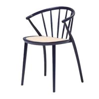 Sudoku Spindle Back Chair With Rattan Seat DeFrae Contract Furniture