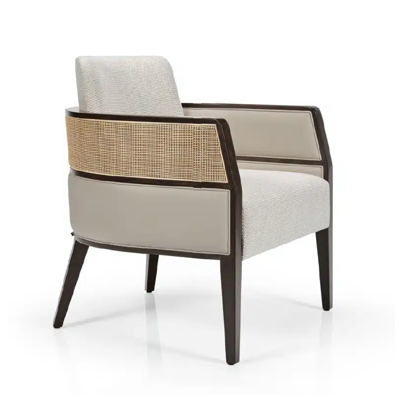 Aggy M1178 ST Lounge Accent Armchair With Cane Upholstery
