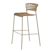 Lisa Filo Bar Stool Taupe Frame Taupe Rope DeFrae Contract Furniture