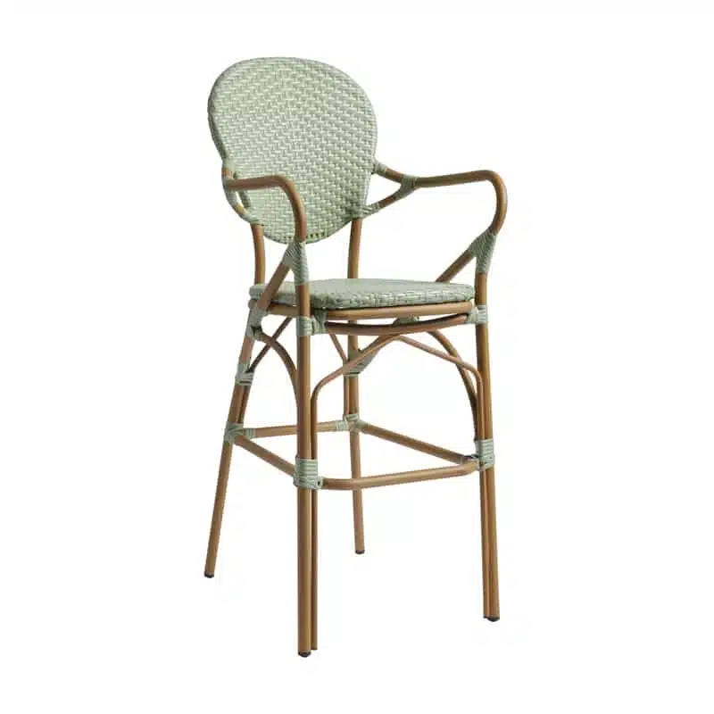 Brittany Bar Stool Pastel Green French Bistro DeFrae Contract Furniture