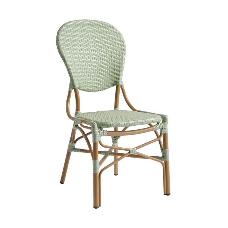 Brittany Side Chair Pastel Green French Bistro DeFrae Contract Furniture
