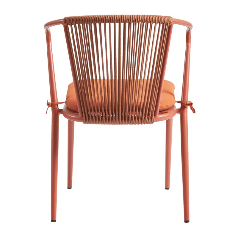 Kendal Armchair Burnt Orange DeFrae Contract Furniture Outdoor Rope Back