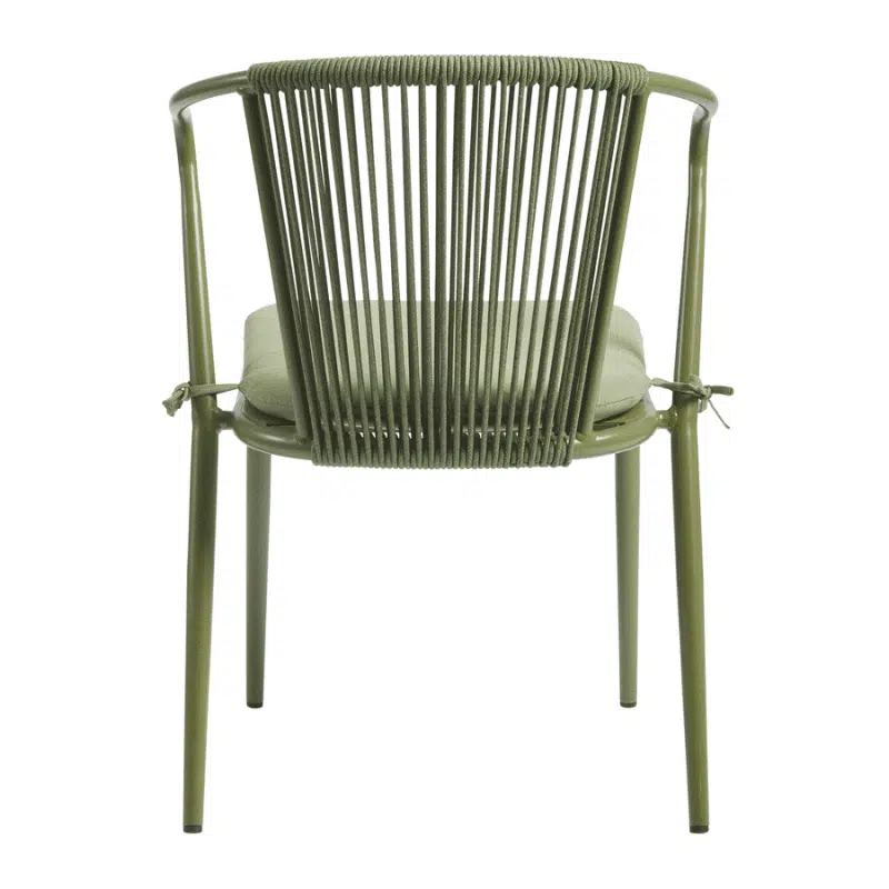 Kendal Armchair Olive Green DeFrae Contract Furniture Outdoor Rope Back