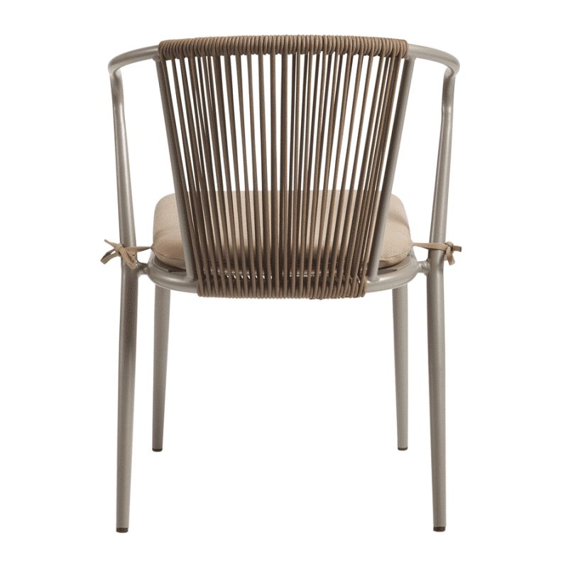 Kendal Armchair Taupe DeFrae Contract Furniture Outdoor Rope Back