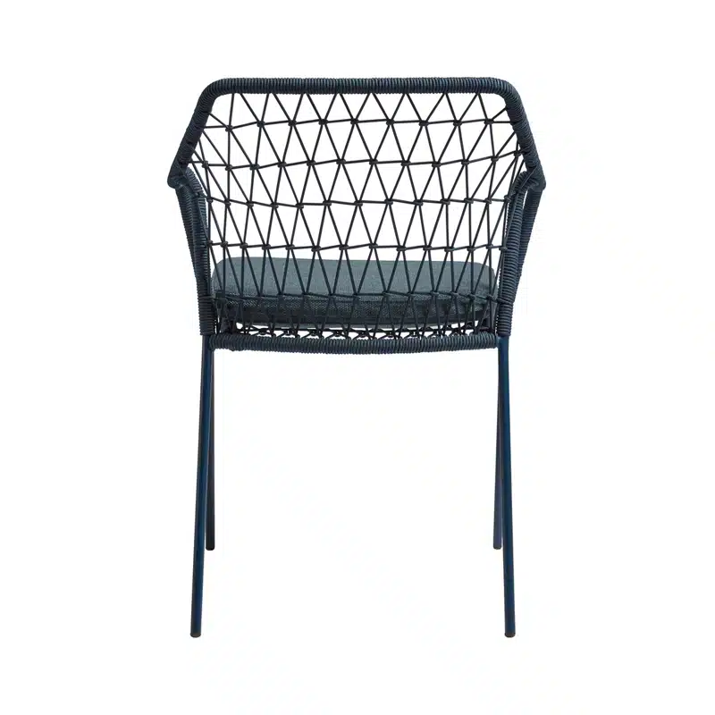 Calvin Outdoor Armchair Rope Detail Blue Klein