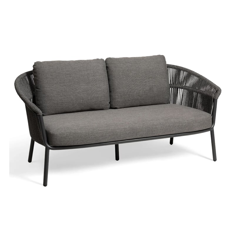 The Lake 2 seater sofa is an outdoor sofa for your garden, restaurant, bar, hotel or poolside. Aluminium frame with back covered hand-woven synthetic rope