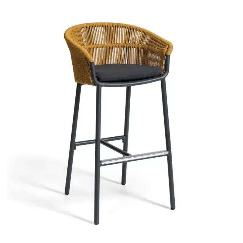 Lake Bar Stools DeFrae Contract Furniture Anthracite and Mustard Seat Profile