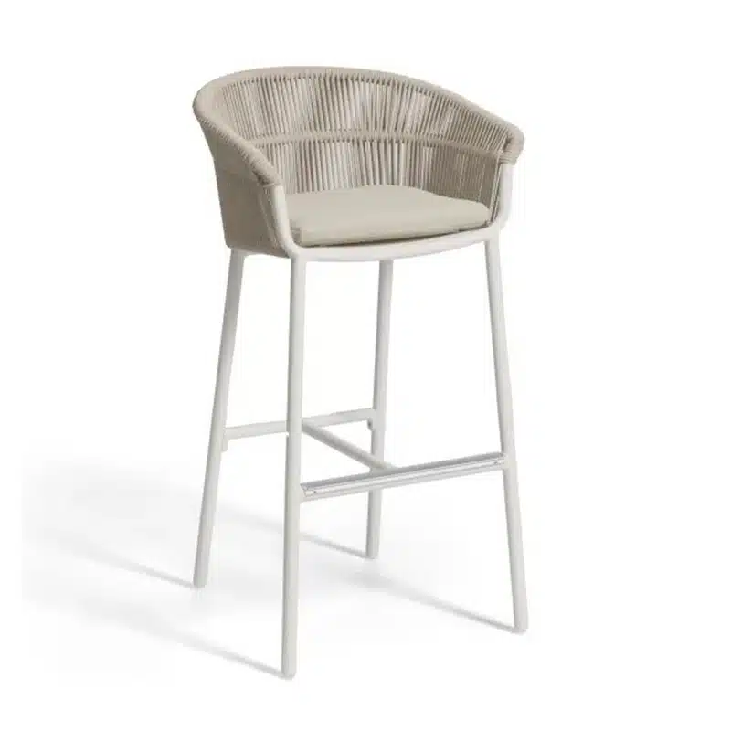 Lake Bar Stools DeFrae Contract Furniture White and Beige Profile