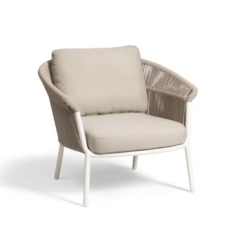 Lake Lounge Chair DeFrae Contract Furniture White and Beige