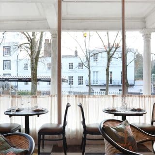 Restaurant furniture at Essence at The Pantiles by DeFrae Contract Furniture Cane chairs