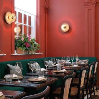 Restaurant furniture at Essence at The Pantiles by DeFrae Contract Furniture Cane chairs