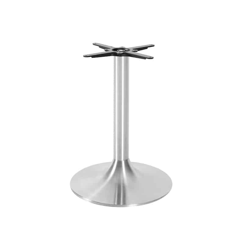 Trumpet Table Base DeFrae Contract Furniture Stainless Steel