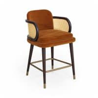 Runo Bar Stool with Wrapped Cane Arms Rests DeFrae Contract Furniture