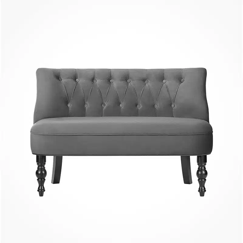 Discover the bespoke Flow Sofa with button-back detail and custom fabrics like velvet or faux leather. Perfect for lounges, hotels and restaurants.