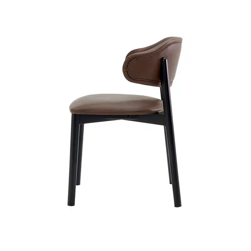 Discover the Marie Side Chair, perfect for restaurants, hotels, and hospitality venues. Customisable fabrics and wood finishes. Made in Italy with a 5-6 week lead time.