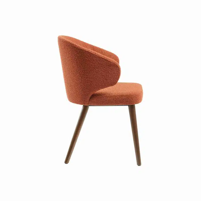 Selma Dining Chair Restaurant Hospitality Hotels from DeFrae Contract Furniture Terracotta Side View