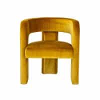 The Garnier Chair is a modern three-legged tripod lounge chair, designed for hotels, bars, members' clubs, and hospitality lounges.