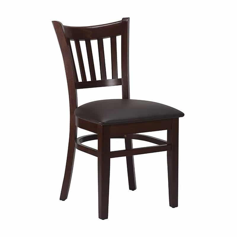 Vito Side Chair Wooden Restaurant Chair DeFrae Contract Furniture Upholstered Brown