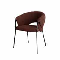 Hanky dining chair with armchair comfort. Ideal for restaurants, hotels & hospitality venues. Durable metal frame with a curved contemporary design.