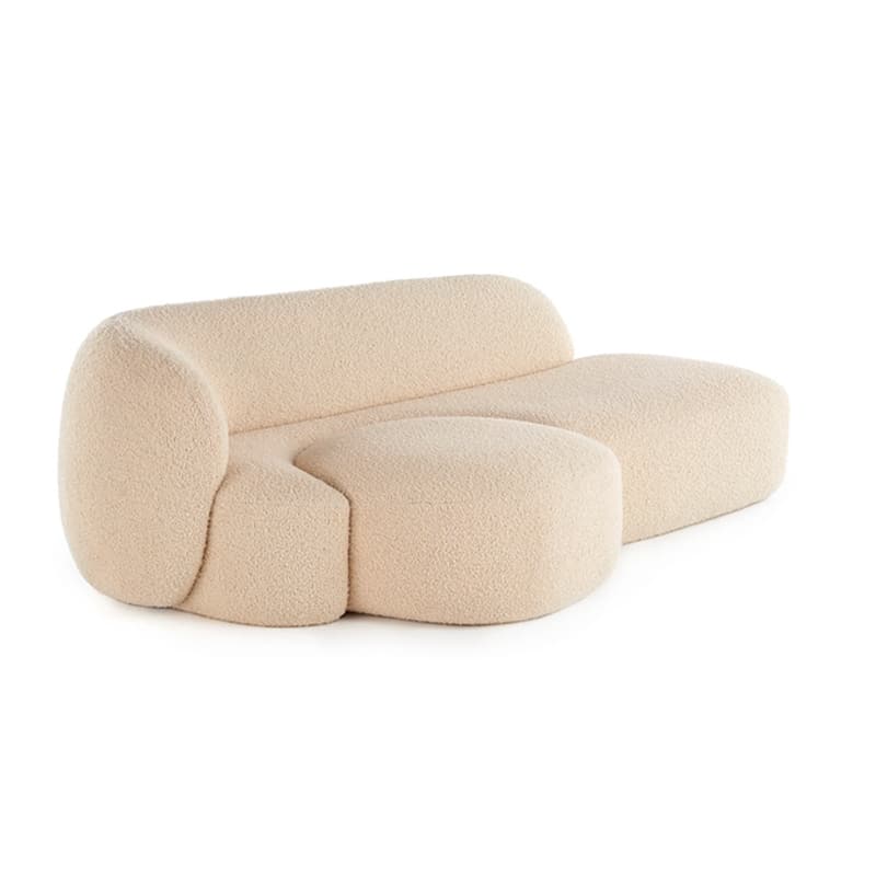 Kartell Aaland Sofa – sculptural lounge sofa in soft bouclé for hotels and luxury interiors at DeFrae Contract Furniture - Cream