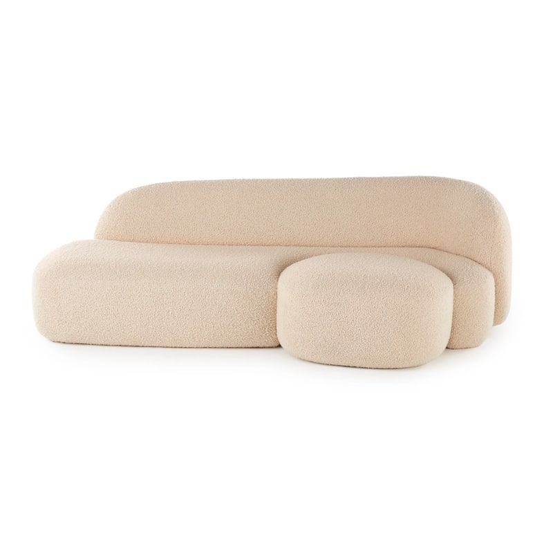 Kartell Aaland Sofa – sculptural lounge sofa in soft bouclé for hotels and luxury interiors at DeFrae Contract Furniture - Cream