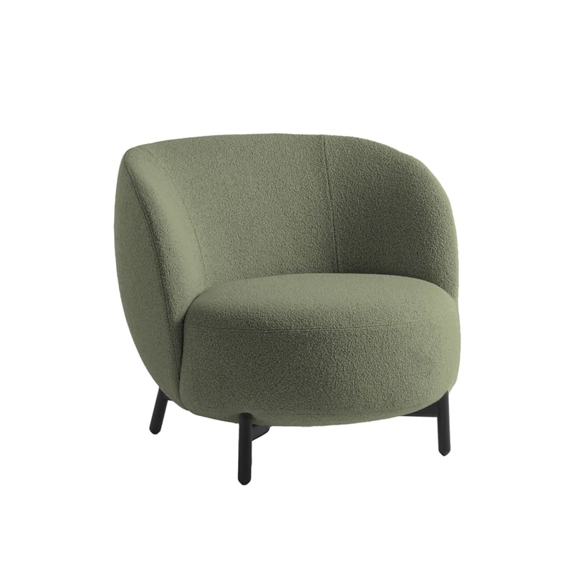 Kartell Lunam Lounge Chair in Orsetto bouclé – perfect for hotels and home interiors Green