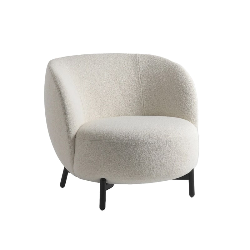 Kartell Lunam Lounge Chair in Orsetto bouclé – perfect for hotels and home interiors