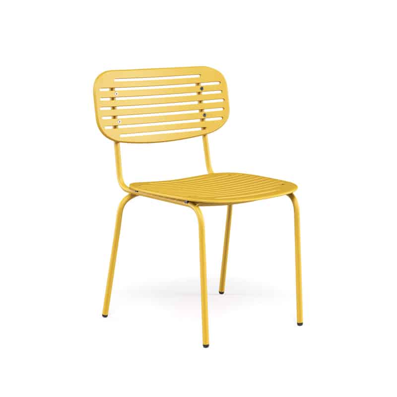 Mom 639 Chair in bold colour with steel frame – ideal for commercial indoor and outdoor spaces - Curry Yellow