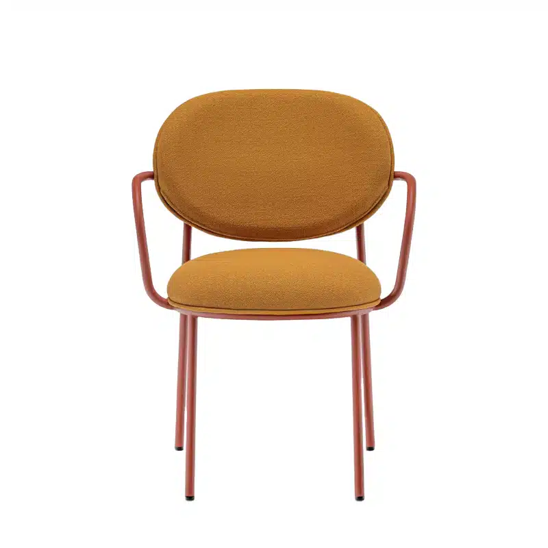 Stiel 2965 Armchair with curved metal frame and upholstered seat – ideal for modern hospitality venues​