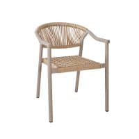 Barcelona Outdoor Armchair – a stylish, stackable chair with rope detailing. Perfect for pubs, restaurants, and hotel terraces. Taupe