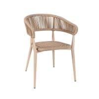 Madrid Armchair Beige Rope Back Outdoor Restaurant Chair