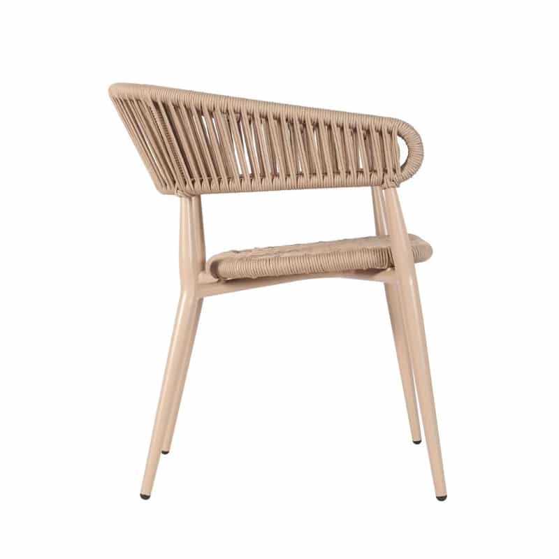 Madrid Armchair Beige Rope Back Outdoor Restaurant Chair