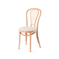 Premium bentwood chair with tulip-shaped cane back. Choose wooden or upholstered seat. Ideal for hotels, restaurants, cafés and stadium lounges.