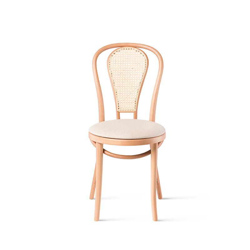 Premium bentwood chair with tulip-shaped cane back. Choose wooden or upholstered seat. Ideal for hotels, restaurants, cafés and stadium lounges.