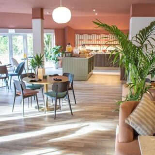 Hotel restaurant chairs and Opal armchairs at Voco Rockingham Forest by DeFrae