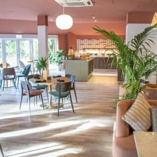 Hotel restaurant chairs and Opal armchairs at Voco Rockingham Forest by DeFrae