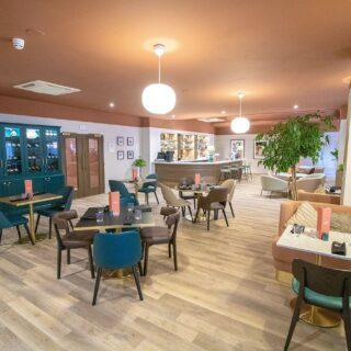 Hotel restaurant chairs and Opal armchairs at Voco Rockingham Forest by DeFrae